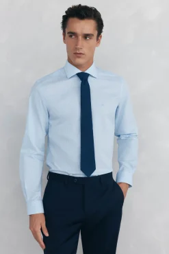 Pedro del Hierro Camisas|Camisas Clássicas-Camisa aos quadrados non iron + antimanchas Azul