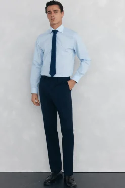 Pedro del Hierro Camisas|Camisas Clássicas-Camisa aos quadrados non iron + antimanchas Azul