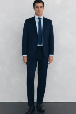 Pedro del Hierro Camisas|Camisas Clássicas-Camisa aos quadrados non iron + antimanchas Azul