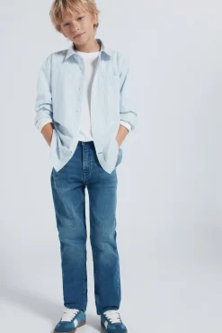 Springfield Kids Camisas-Camisa listrada fina para menino azul