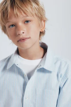 Springfield Kids Camisas-Camisa listrada fina para menino azul