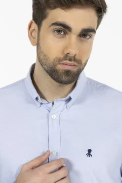 elPulpo Camisas-Camisa basic pintpoint Azul