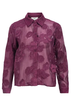 Object Blusas-Camisa bordada com flores Roxo