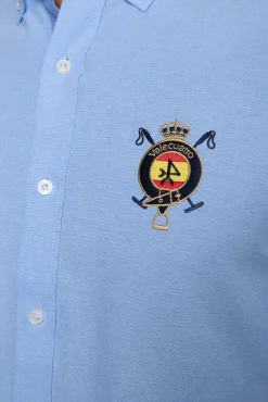 Valecuatro Camisas-Camisa bordada Espanha claro Azul