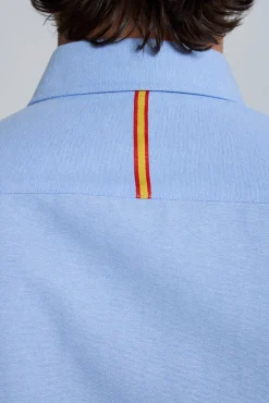 Valecuatro Camisas-Camisa bordada Espanha claro Azul
