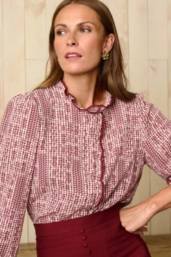 Polín Et Moi Blusas-Camisa bordada Gabry Vermelho