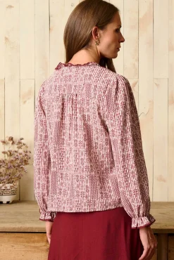 Polín Et Moi Blusas-Camisa bordada Gabry Vermelho