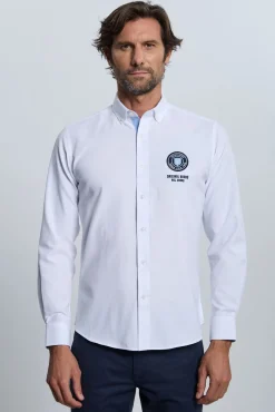 Valecuatro Camisas-Camisa branca bordada Branco