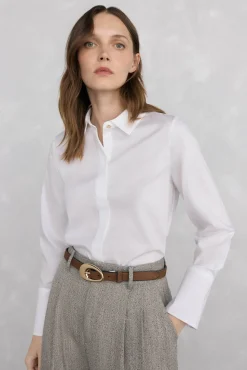 Pedro del Hierro Blusas-Camisa básica de ferro fácil Branco