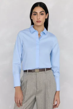 Pedro del Hierro Blusas-Camisa básica de ferro fácil Azul