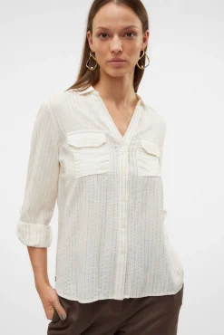 Vero Moda Blusas-Camisa básica de manga comprida Branco