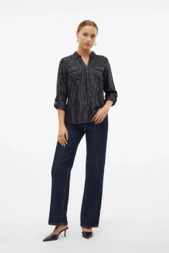 Vero Moda Blusas-Camisa básica de manga comprida Preto