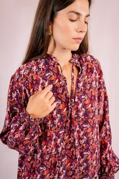 Molly Bracken Blusas-Camisa bufante de manga Multicolorido