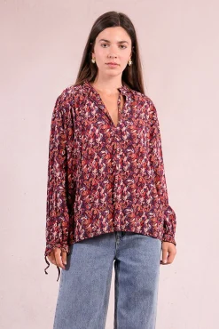Molly Bracken Blusas-Camisa bufante de manga Multicolorido