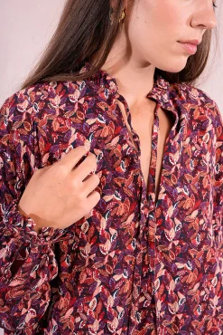 Molly Bracken Blusas-Camisa bufante de manga Multicolorido