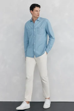 Pedro del Hierro Camisas-Camisa cambraia Azul