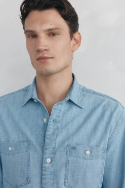 Pedro del Hierro Camisas-Camisa cambraia Azul