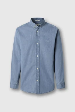 Pepe Jeans Camisas-Camisa clássica ajustada. azul