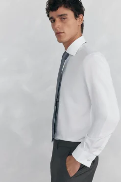 Pedro del Hierro Camisas|Camisas Clássicas-Camisa com abotoaduras, não passa a ferro e é resistente a manchas Branco