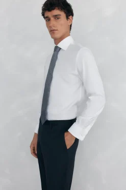 Pedro del Hierro Camisas|Camisas Clássicas-Camisa com abotoaduras, não passa a ferro e é resistente a manchas Branco