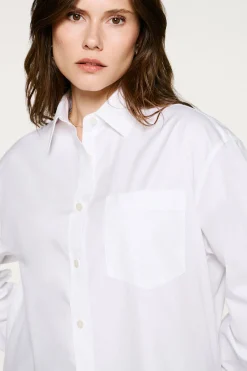 Selected Blusas-Camisa com caimento relaxado Branco