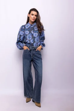 Object Blusas-Camisa com estampado de flores Azul