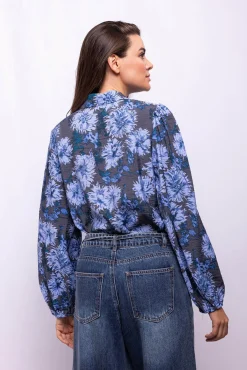 Object Blusas-Camisa com estampado de flores Azul