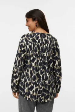 Vero Moda Curve Blusas|Camisolas-Camisa com gola em V curvo Verde