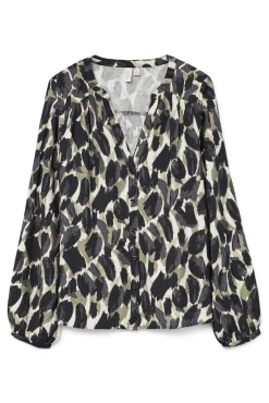 Vero Moda Curve Blusas|Camisolas-Camisa com gola em V curvo Verde