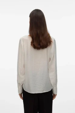 Vero Moda Blusas-Camisa com gola folho Branco