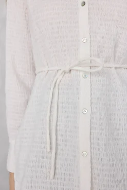 Pedro del Hierro T-Shirts-Camisa com gola texturizada Branco