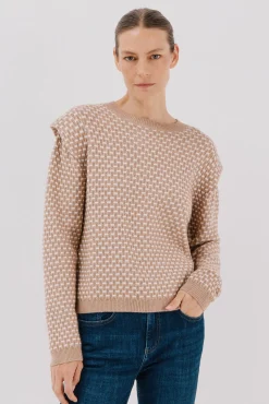 Cortefiel Camisolas-Camisa com ombros marcados Tostado