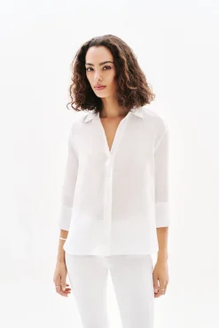 Caroll Blusas-Camisa Coraline 100% linho Branco