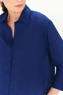 Caroll Blusas-Camisa Coraline 100% linho Azul