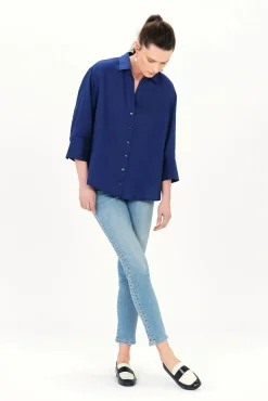 Caroll Blusas-Camisa Coraline 100% linho Azul