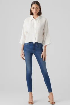 Vero Moda Blusas-Camisa curta esvoaçante Branco