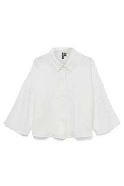 Vero Moda Blusas-Camisa curta esvoaçante Branco