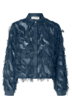 Selected Blusas-Camisa curta fofa Azul