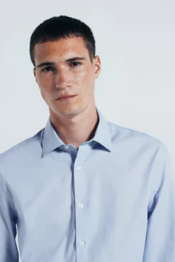 Springfield Camisas-Camisa de algodão com debrum azul