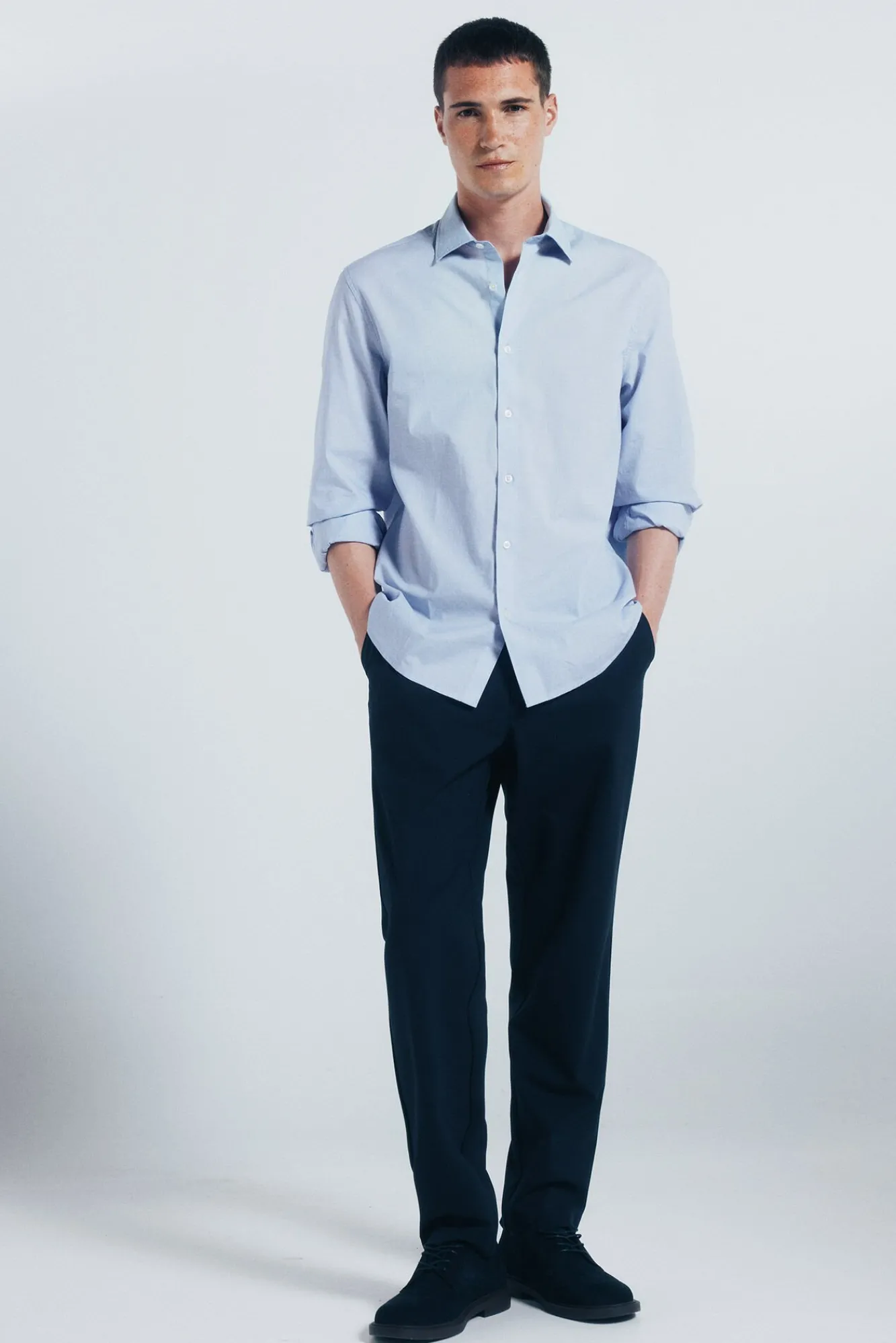 Springfield Camisas-Camisa de algodão com debrum azul