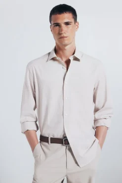 Springfield Camisas-Camisa de algodão com debrum cru