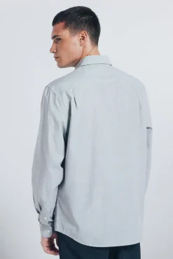 Springfield Camisas-Camisa de algodão com debrum cinzento