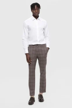 Selected Camisas|Camisas Clássicas-Camisa de algodão orgânico Slim Fit. Branco