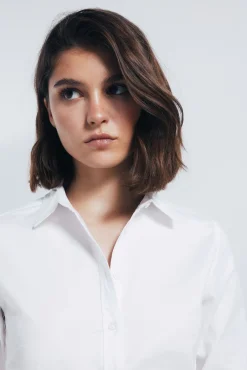 Springfield Blusas-Camisa de algodão Oxford branco