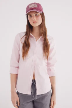 Springfield Blusas-Camisa de algodão Oxford rosa