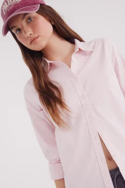 Springfield Blusas-Camisa de algodão Oxford rosa