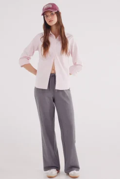 Springfield Blusas-Camisa de algodão Oxford rosa