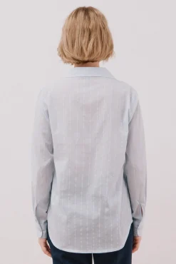 Cortefiel Blusas-Camisa de algodão riscas Azul