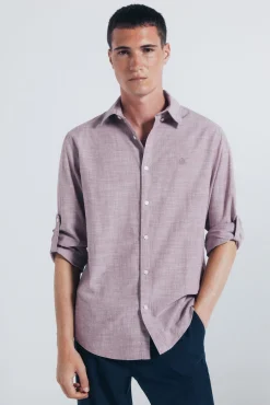 Springfield Camisas-Camisa de algodão Slub vermelho