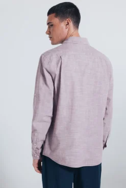 Springfield Camisas-Camisa de algodão Slub vermelho